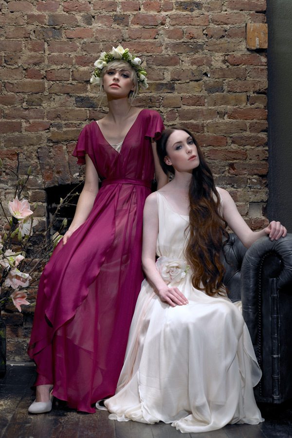 Cherry Williams London - Bridesmaid Dress, Ivory & Raspberry